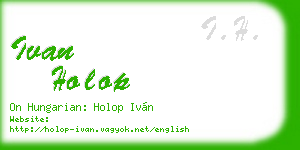 ivan holop business card