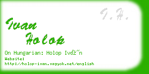 ivan holop business card